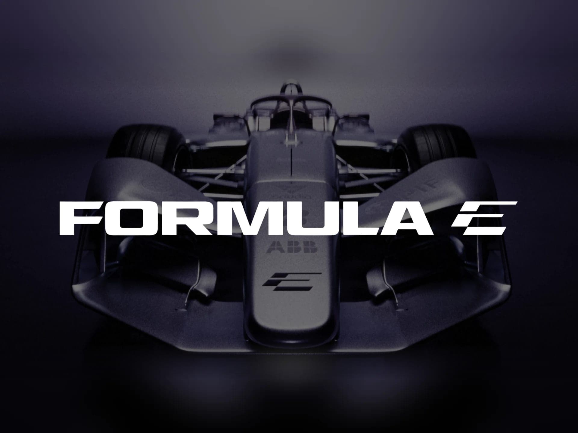 Formula E wordmark over a Formula E race car